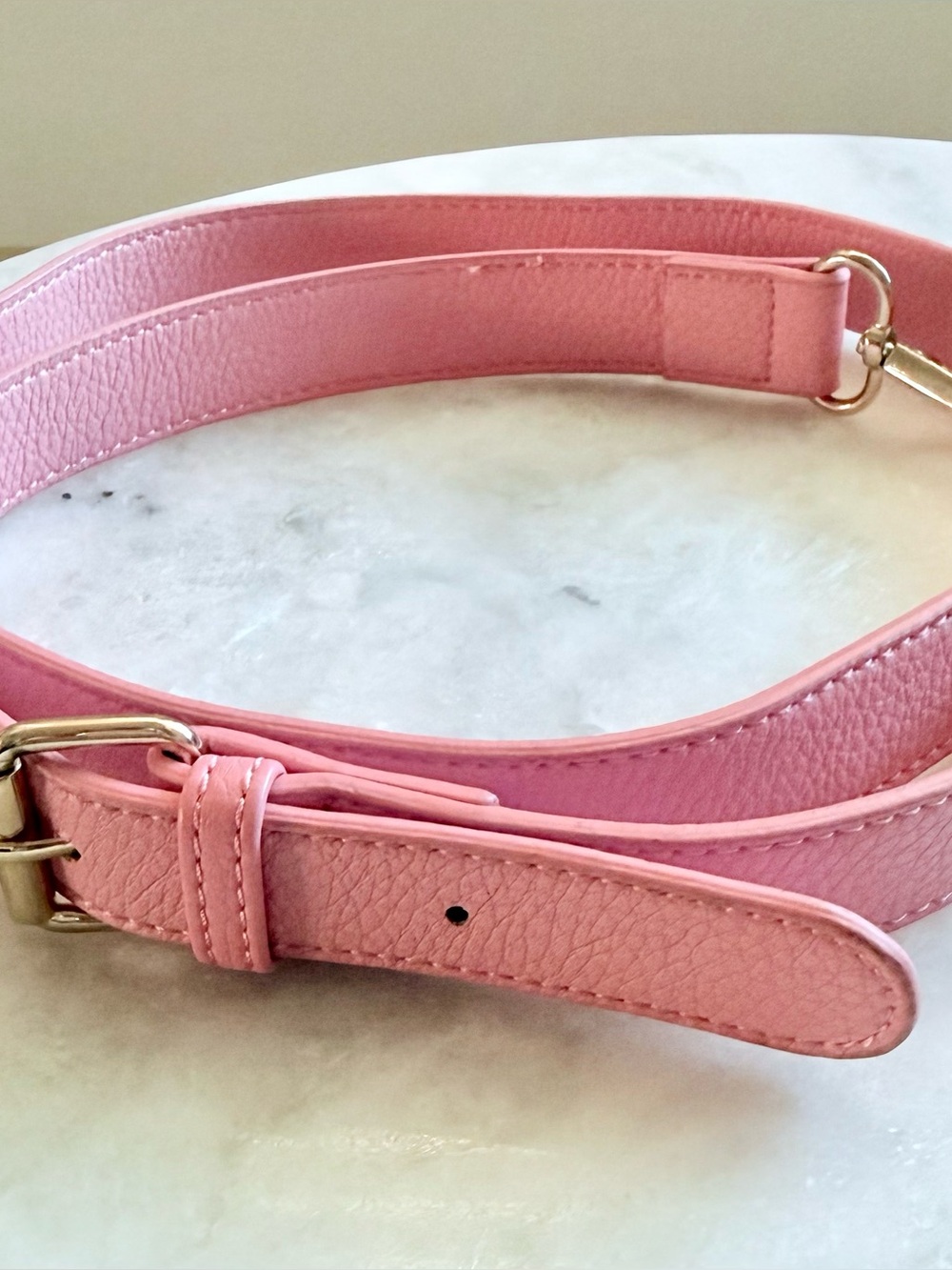Pink Adjustable Replacement Hand Bag Strap w/gold hardware